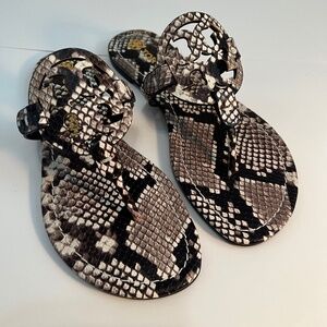 NIB Tory Burch Miller Sandal - Stamped Snake Printed Leather, Size 8